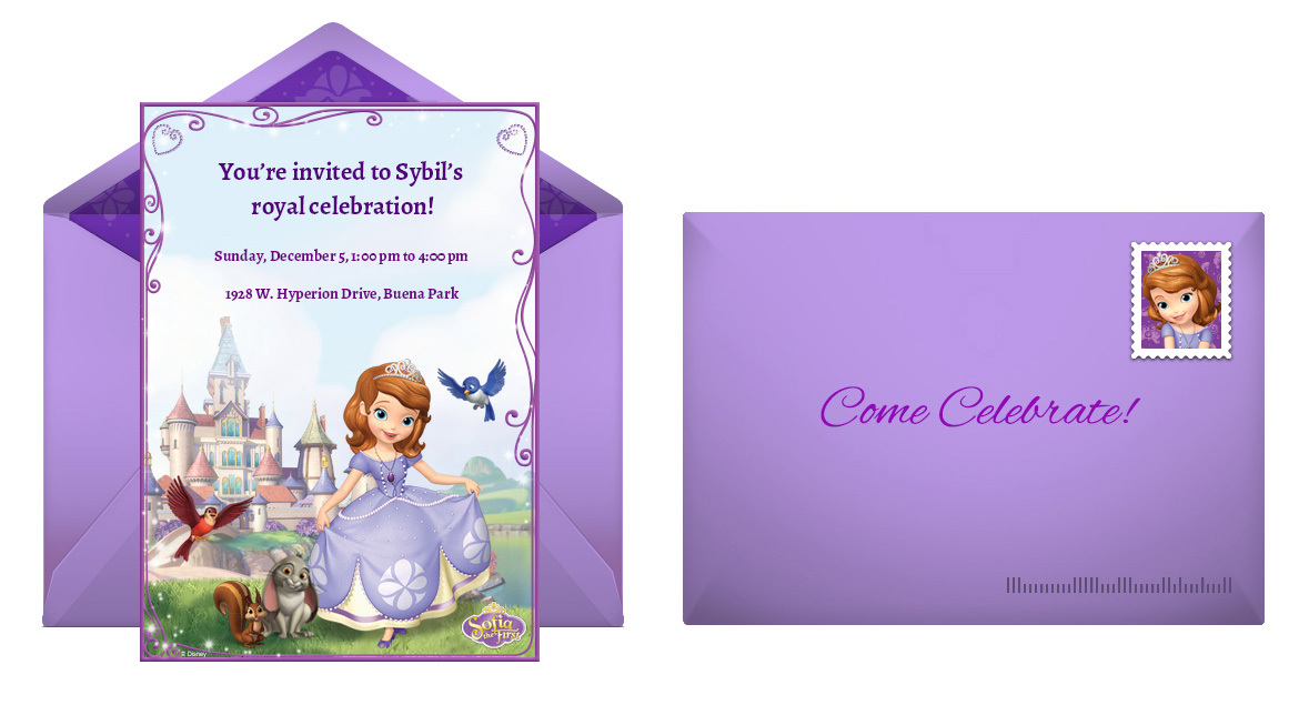 free sofia the first online invitation