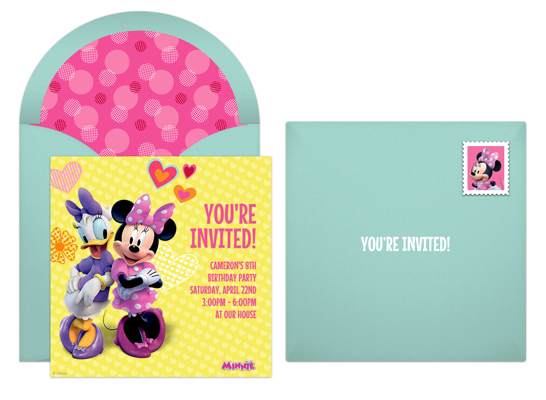 Free Minnie and Daisy Online Invitations