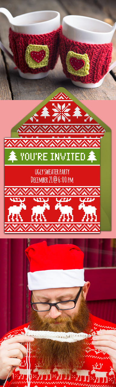 Ugly Sweater Party Ideas: invitations, place settings, games, favors, and more!
